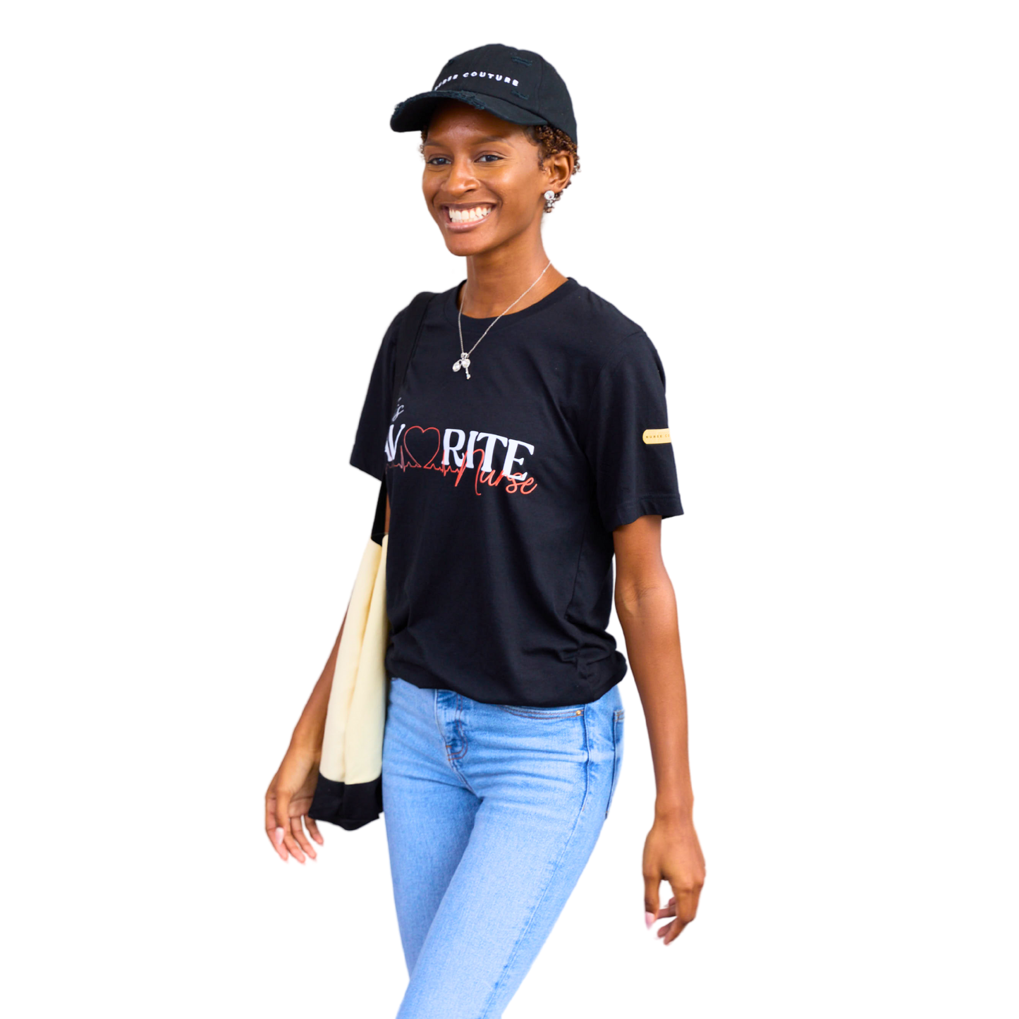Distressed Black Nurse Couture Hat