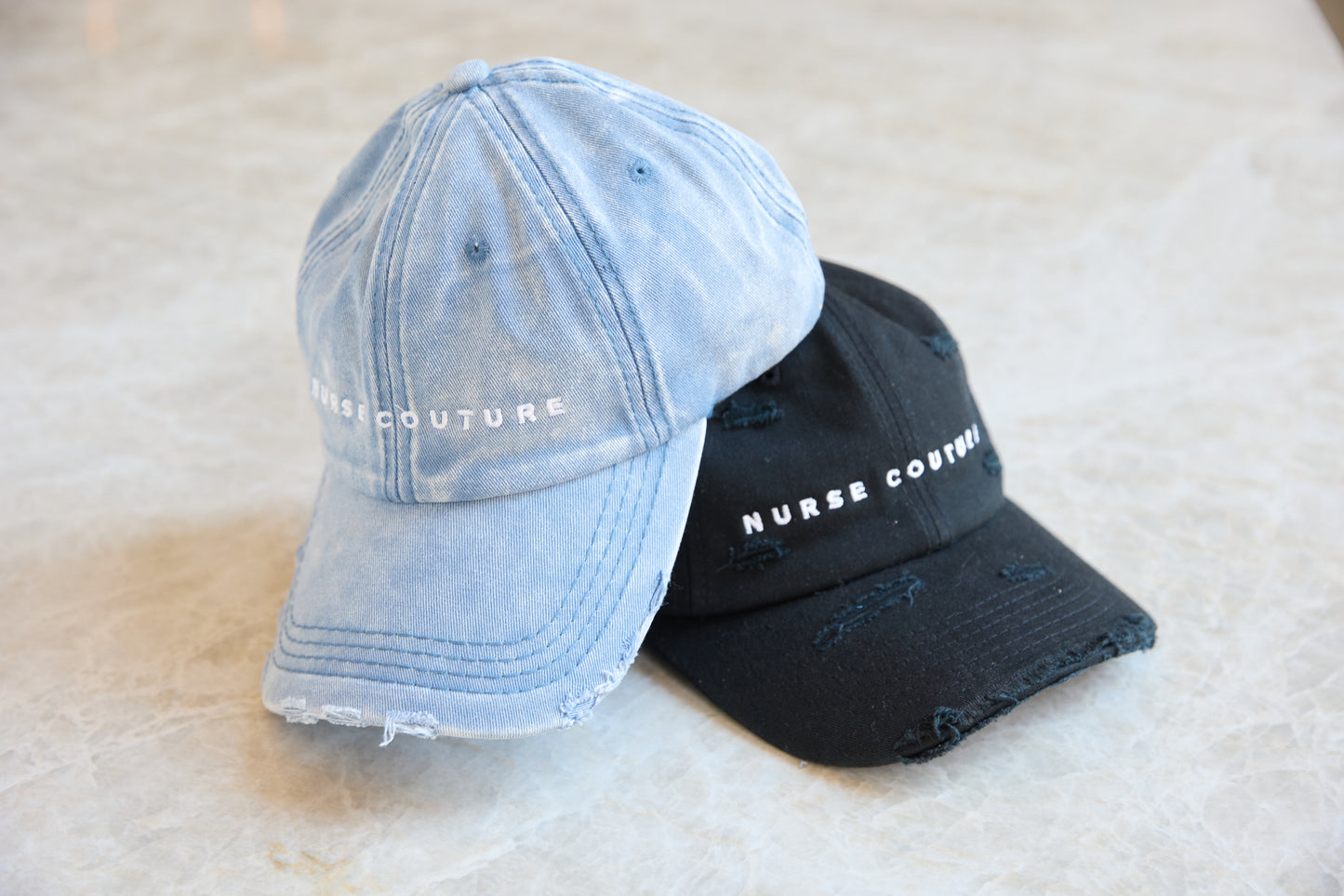 Distressed Black Nurse Couture Hat